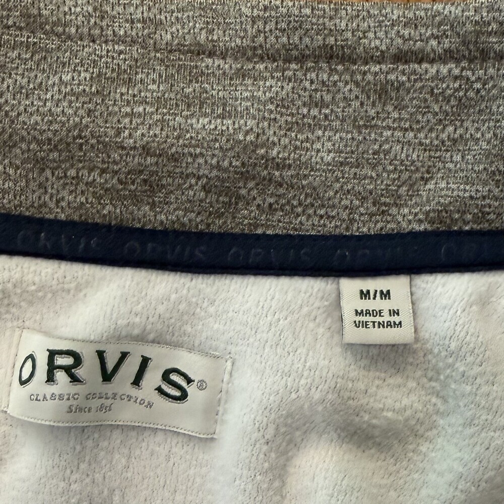 Mens Orvis Bonded Mesh Full Zip Jacket - Light Gray & Blue - Sz. M Pockets - Picture 2 of 13
